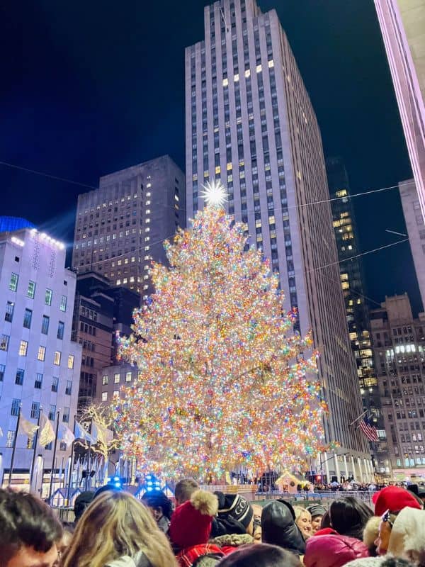 New York a Natale Accensione Albero Rockfeller Center